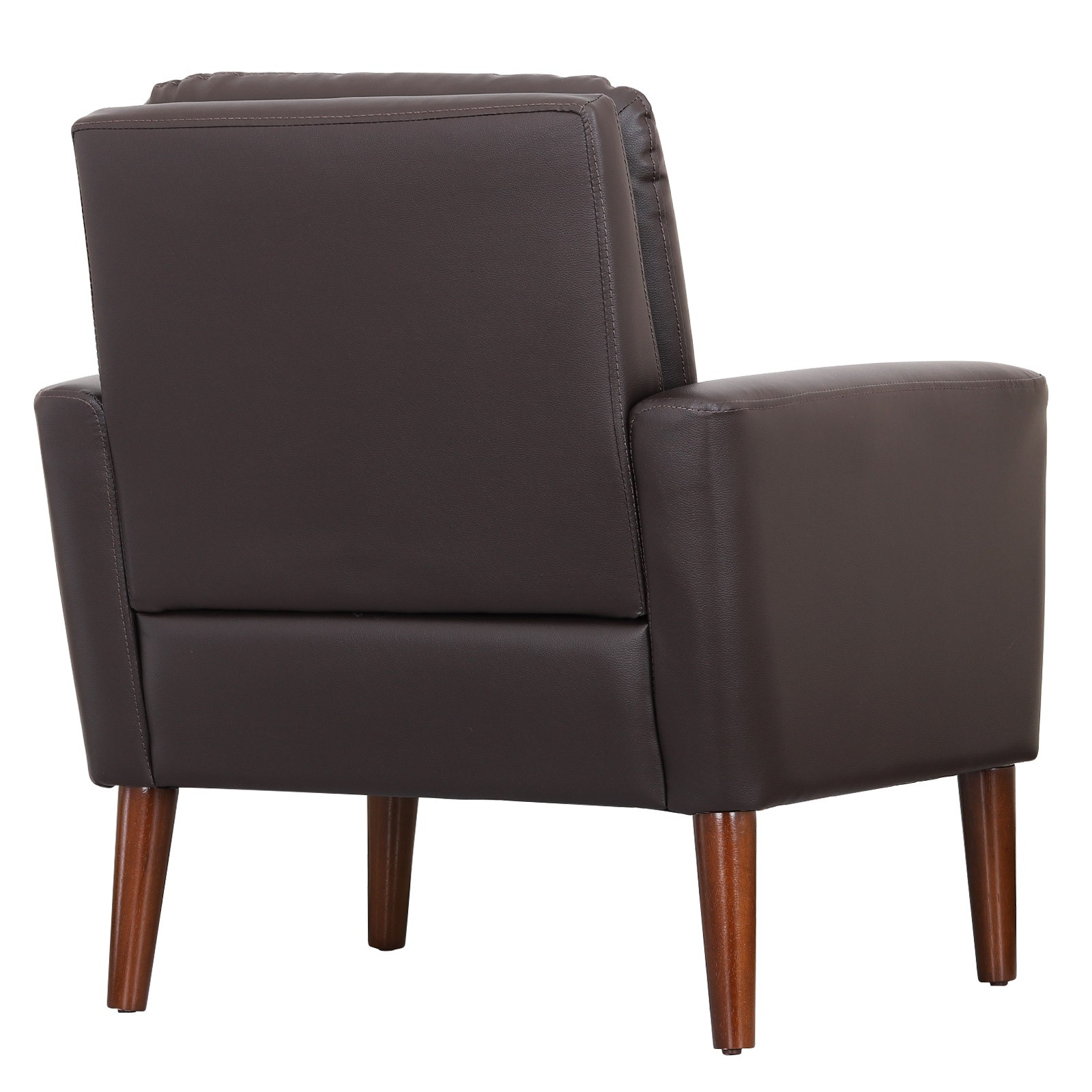 Modern Armchair PU Leather Single Chair Leisure Sofa Home Couche Brown Navy Blue