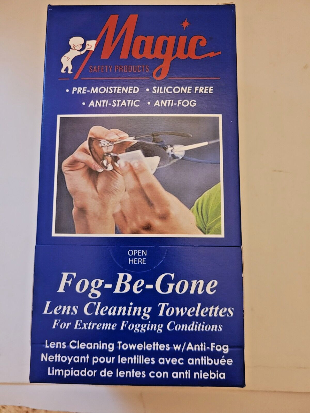 Magic Safety Cleaning Towelettes, Fog-Be-Gone Lens, 100/Bx (1 Box) MS-93160