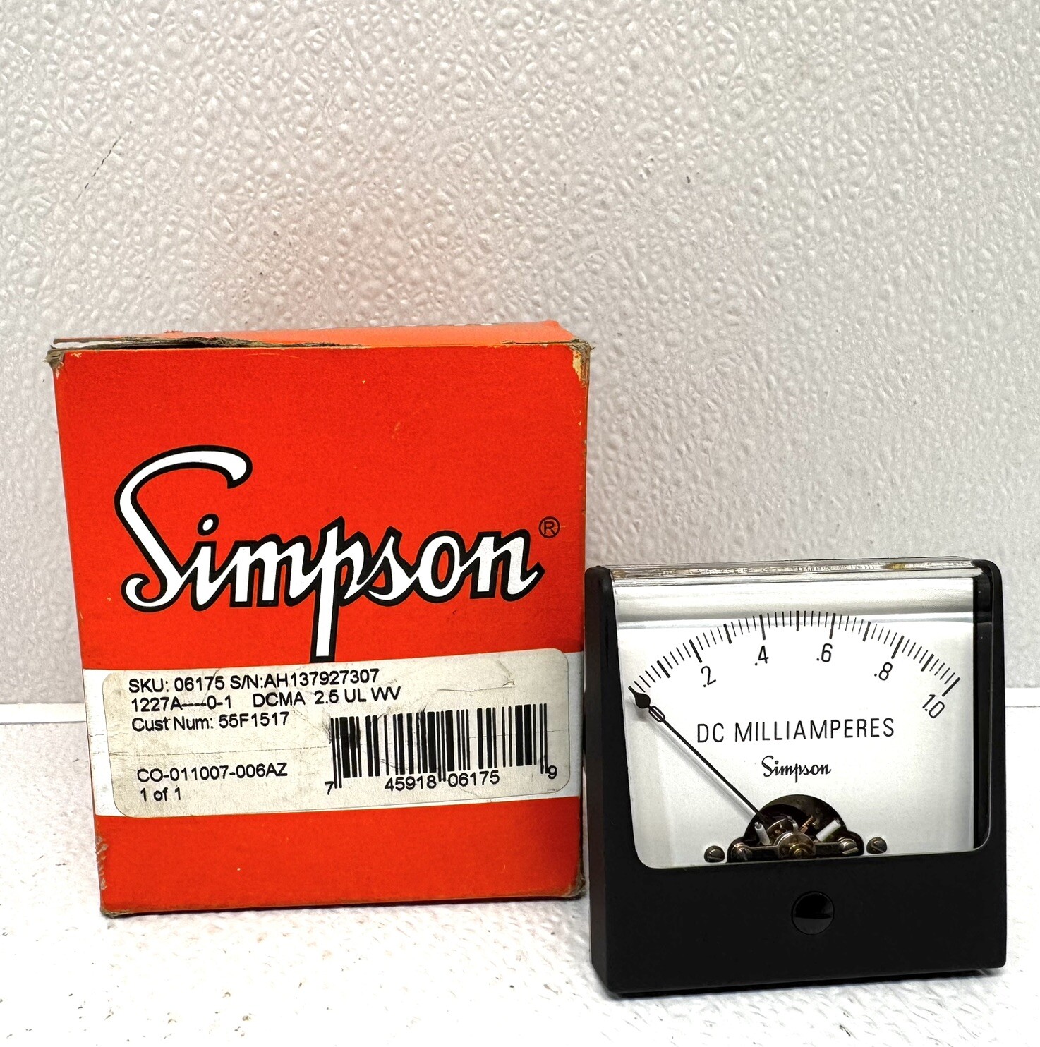 Simpson 06175 Analog DC Panel Meter *Used*