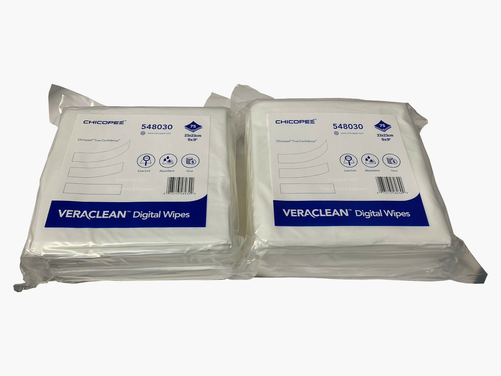 Chicopee Veraclean Digital Wipe White 9"x9" (Case of 150 Wipes) (Flat) 548030