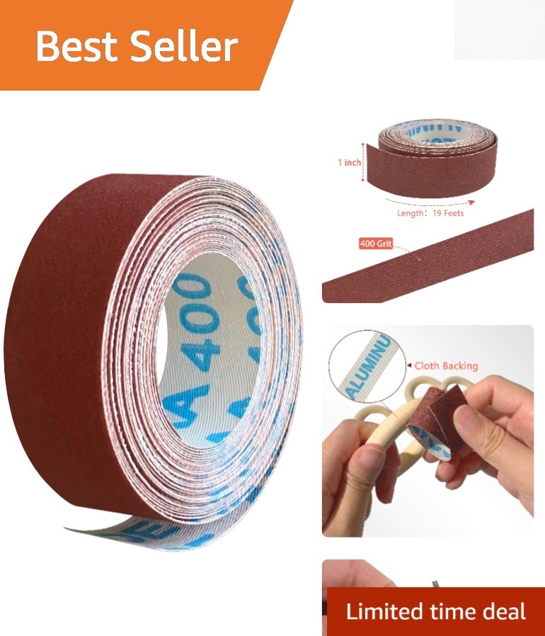 400 Grit Fine Sandpaper Roll 1" x 19' – Perfect for Wood, Metal & Automotive DIY