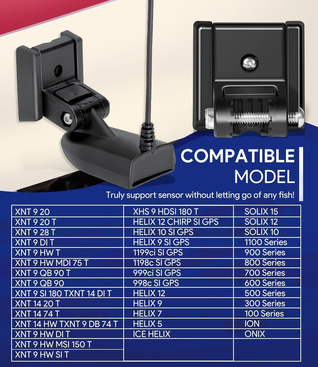 Easy-Install Transducer Bracket for Enhanced Fishing with XNT Series - 0.12 kg