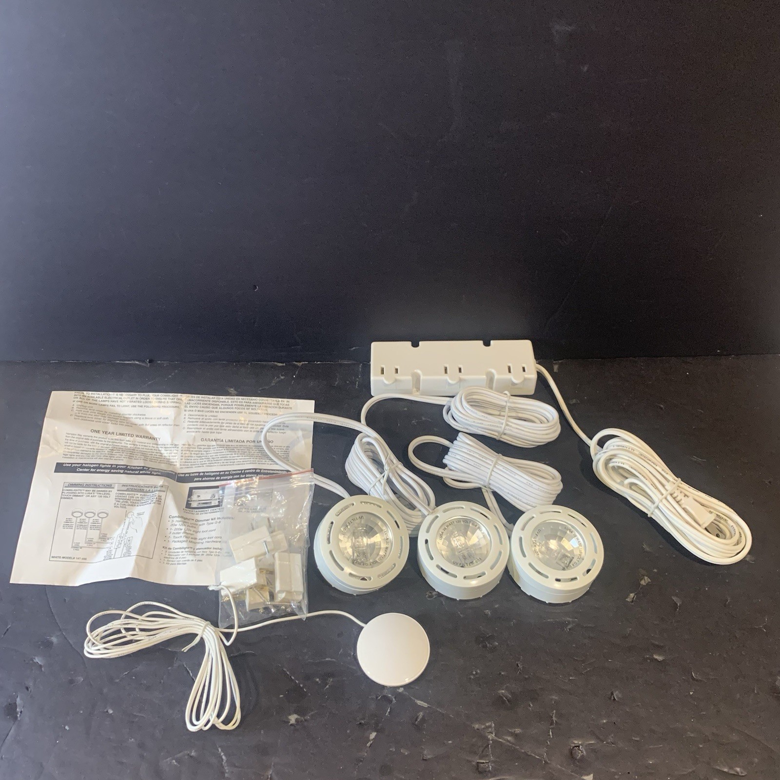 Hampton Bay 120v Combilight Halogen Accent Light Kit Under Cabinets 3 Ct NEW