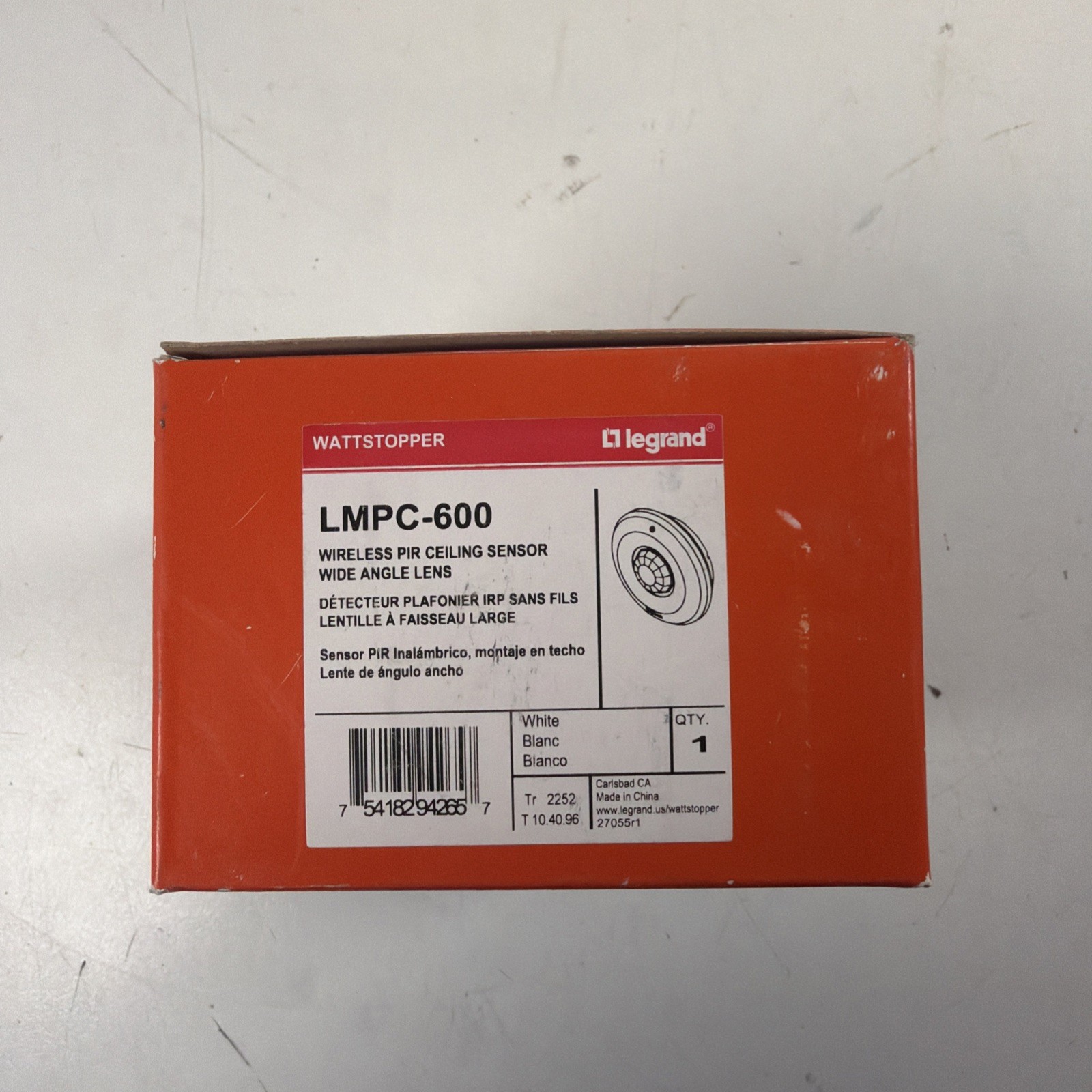 LEGRAND WATTSTOPPER LMPC-600-1 - White - Ceiling Wireless Sensor - BRAND NEW