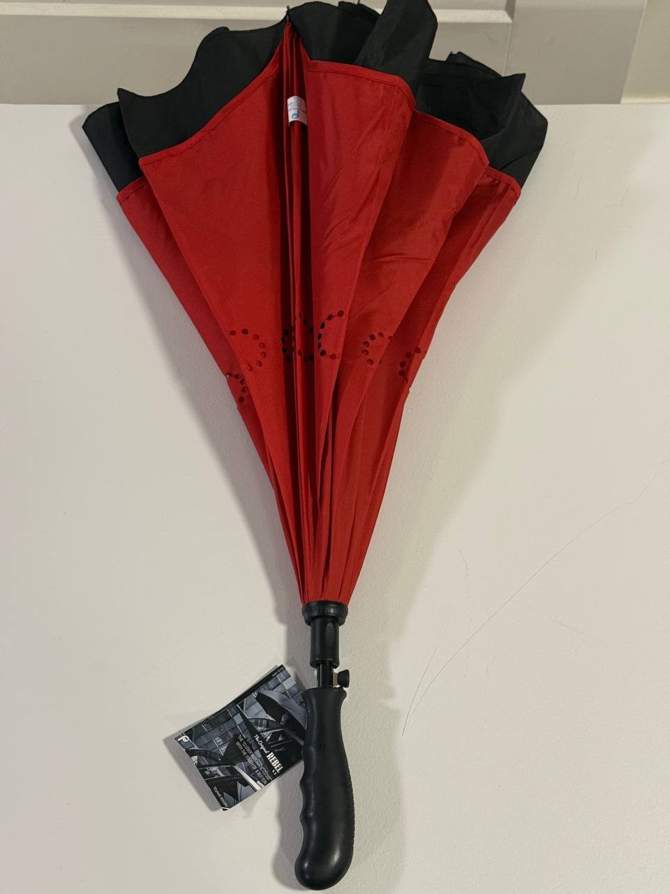 PEERLESS 800IN Umbrella Black Auto Open/ Auto Close. 48” Diameter When Open.