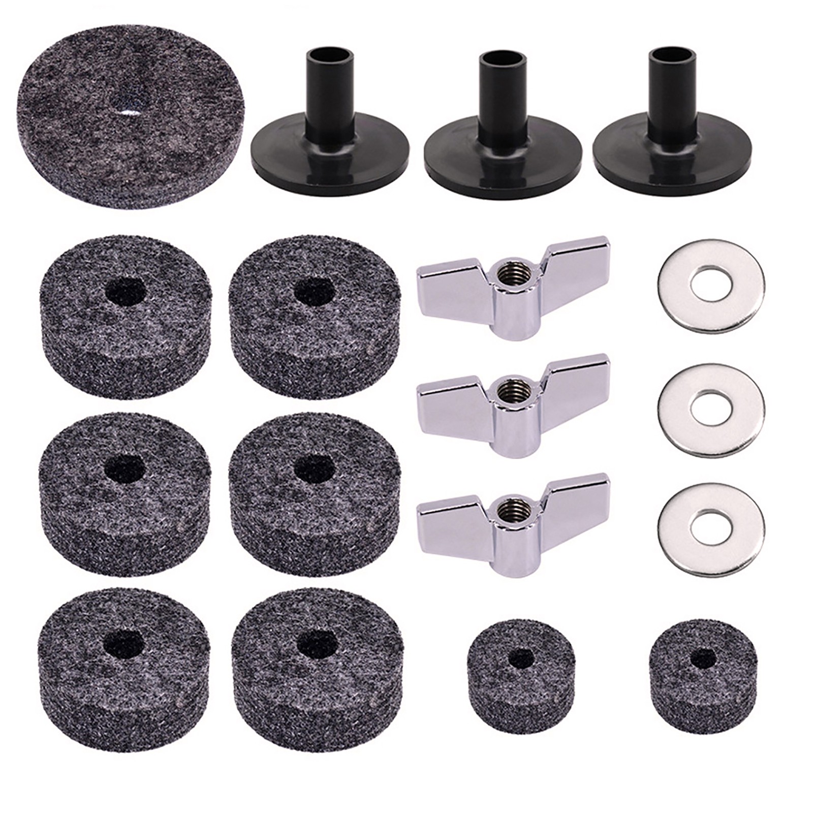 18Pcs Cymbal Part Replacement Stand Hi Hat Felt Wing Nut for Drum Set