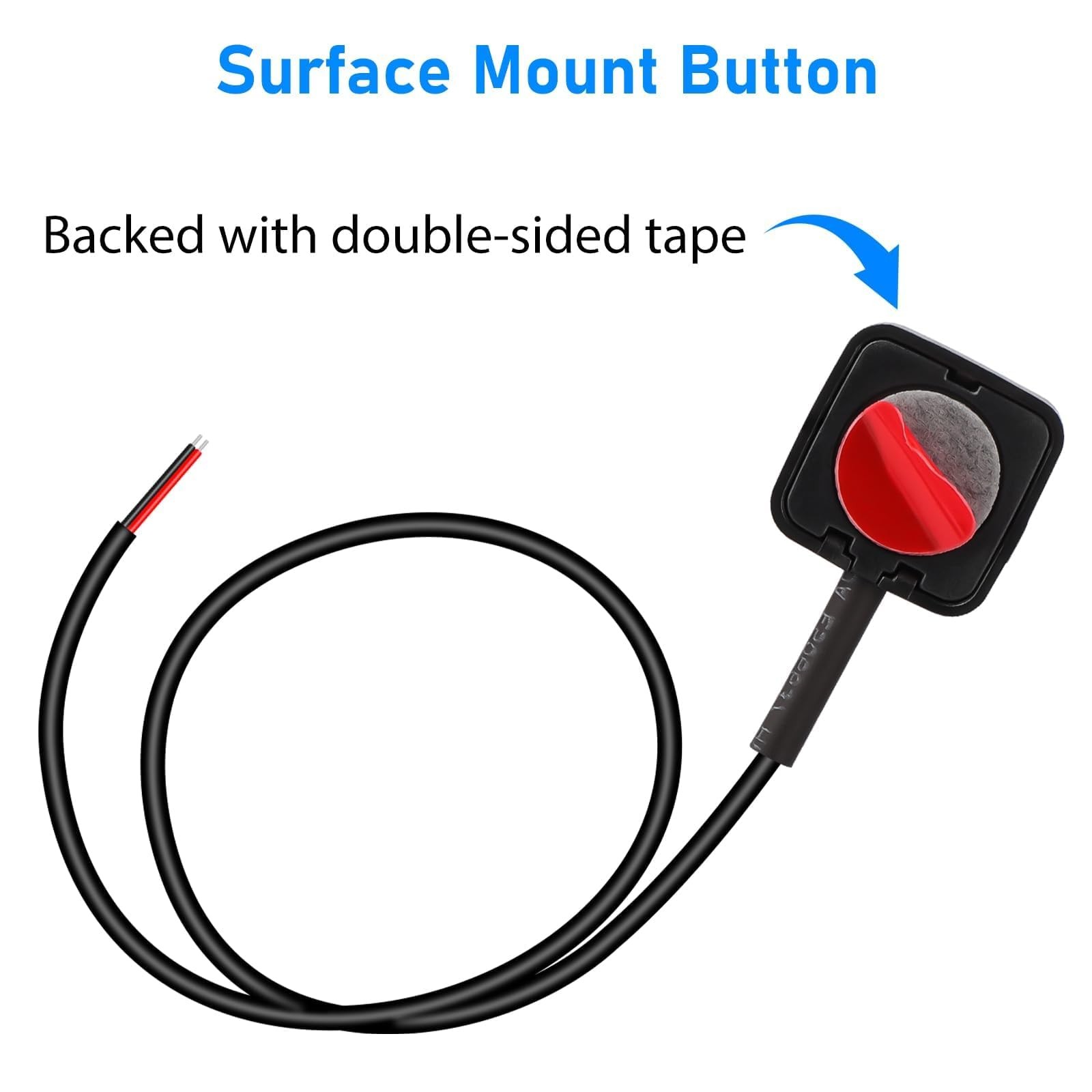 Linkstyle 10Pcs Momentary Push Button Switch, Surface Mount 11.43in Wire
