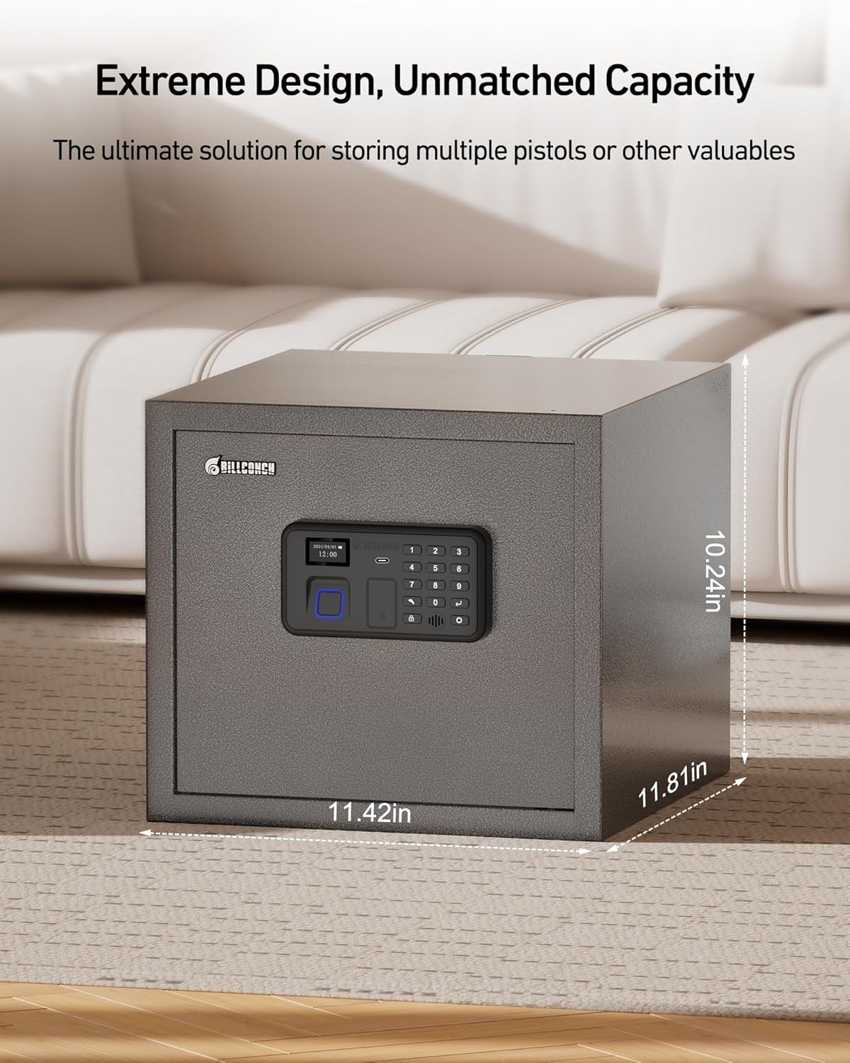 Secure Handgun Safe with Multiple Unlock Options