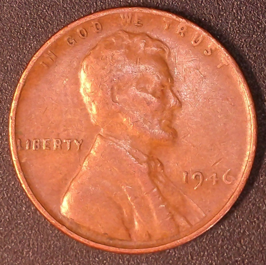 1946-P Lincoln Wheat Cent Penny 1c Brown Copper Circulated Philadelphia Mint