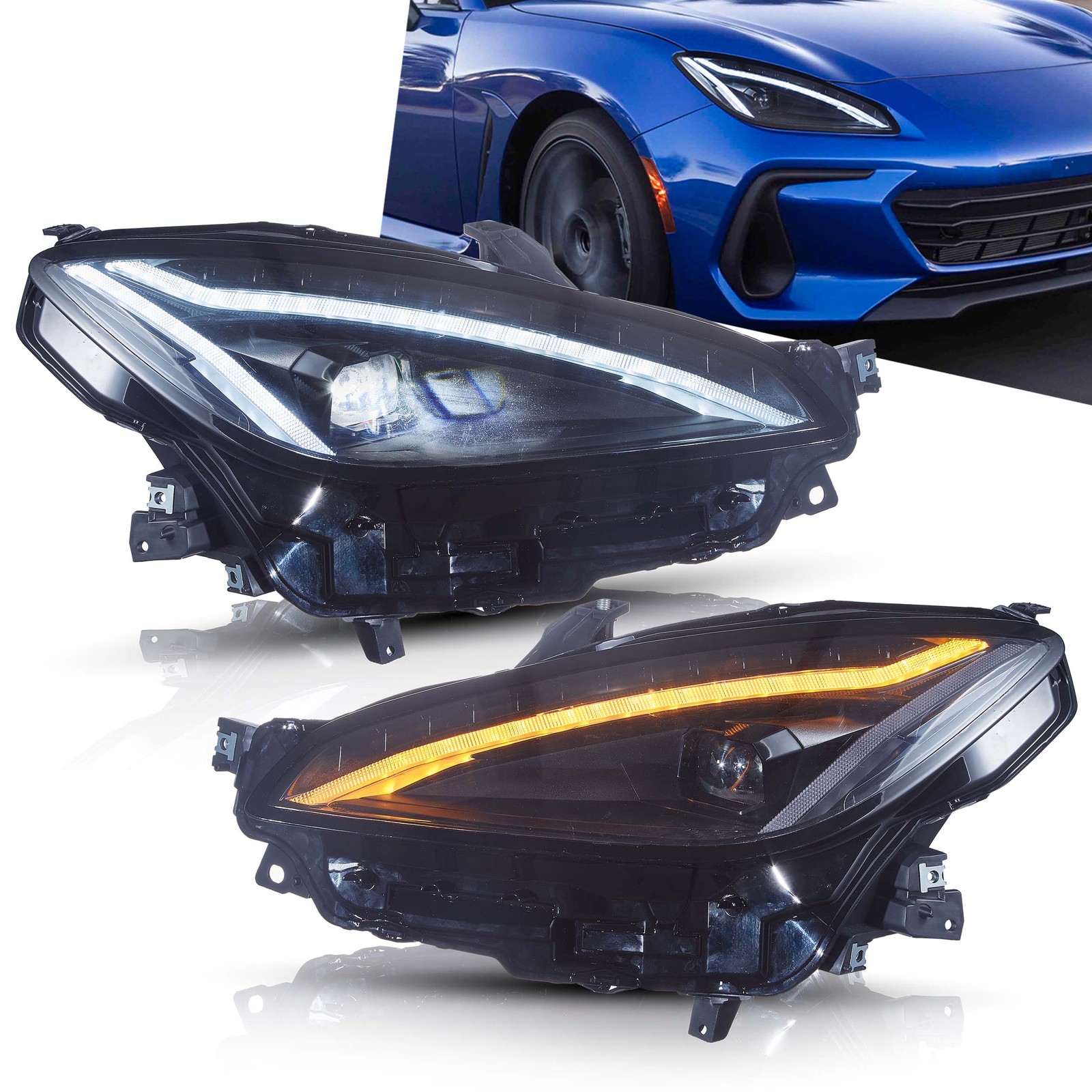 2X Projector Headlights for TOYOTA GR86/Subaru BRZ 2022-2024 Sequential Lamps