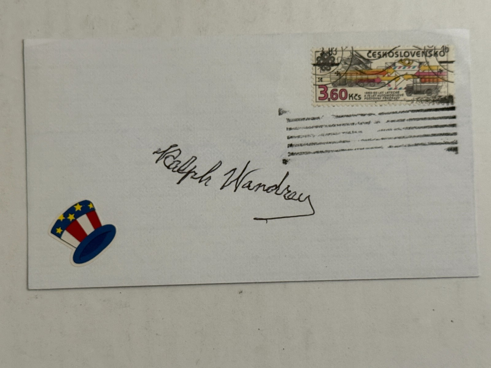 Ralph Wandrey WWII War USAAF Fighter Pilot Ace Signed Autograph Envelope