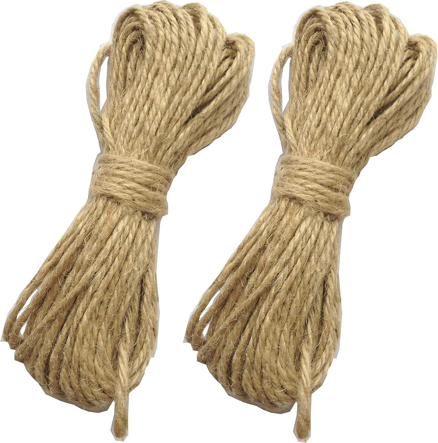 Jute Rope 2.5mm 90ft Natural for Large Clothespins