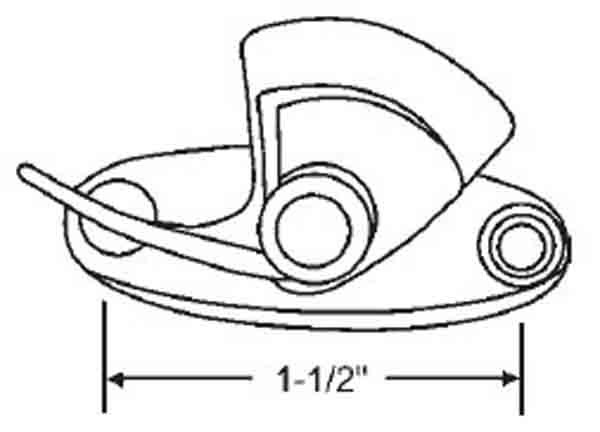 STB Sweep Lock, Zinc Die Cast, Brite, 1-1/2" Screw Holes