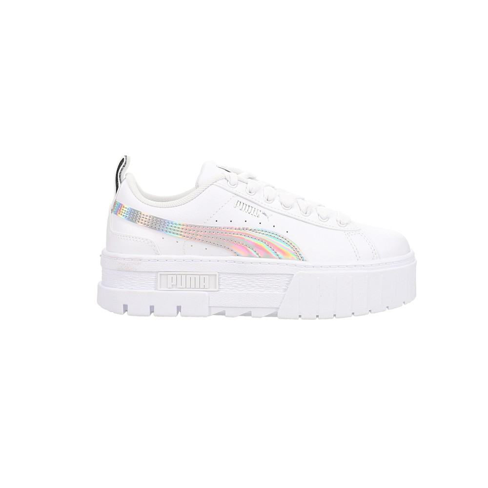 PUMA Mayze Iridescent Platform  Youth Girls White Sneakers Casual Shoes 38622101