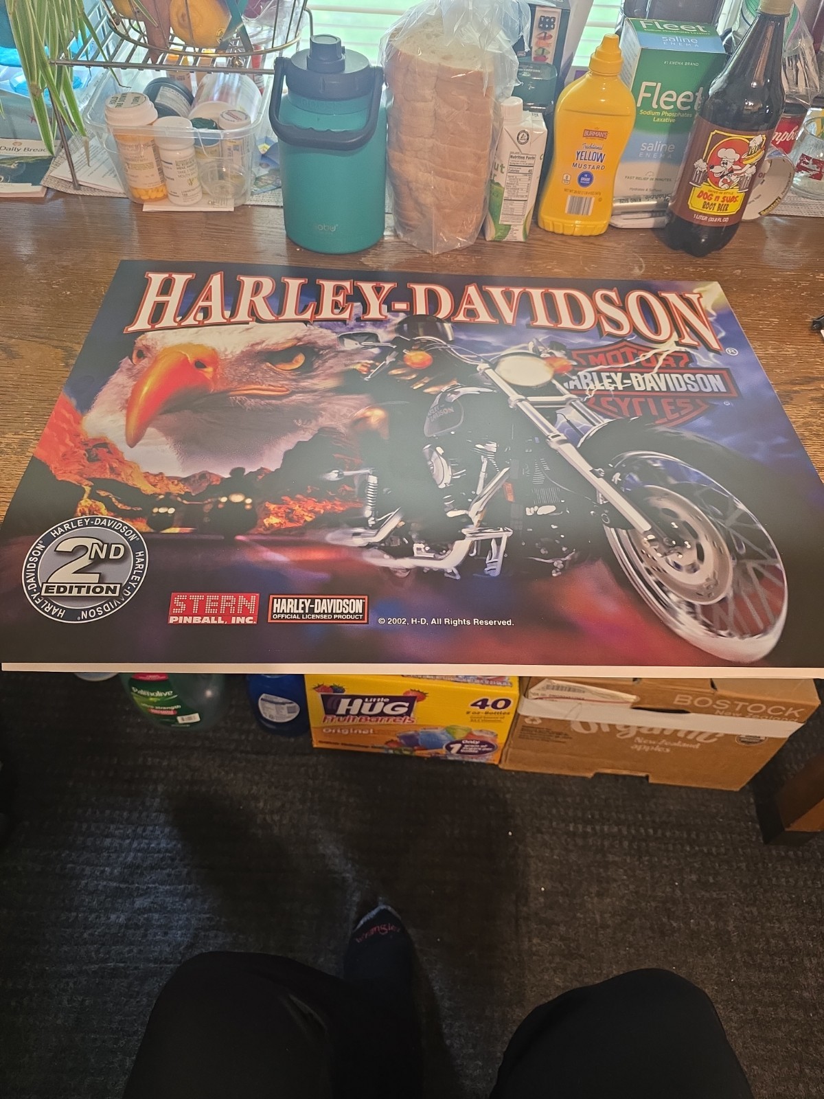 Harley Davidson 2nd Edition Stern PINBALL 26X19 TRANSLIGHT BACKGLASS PINBALL...