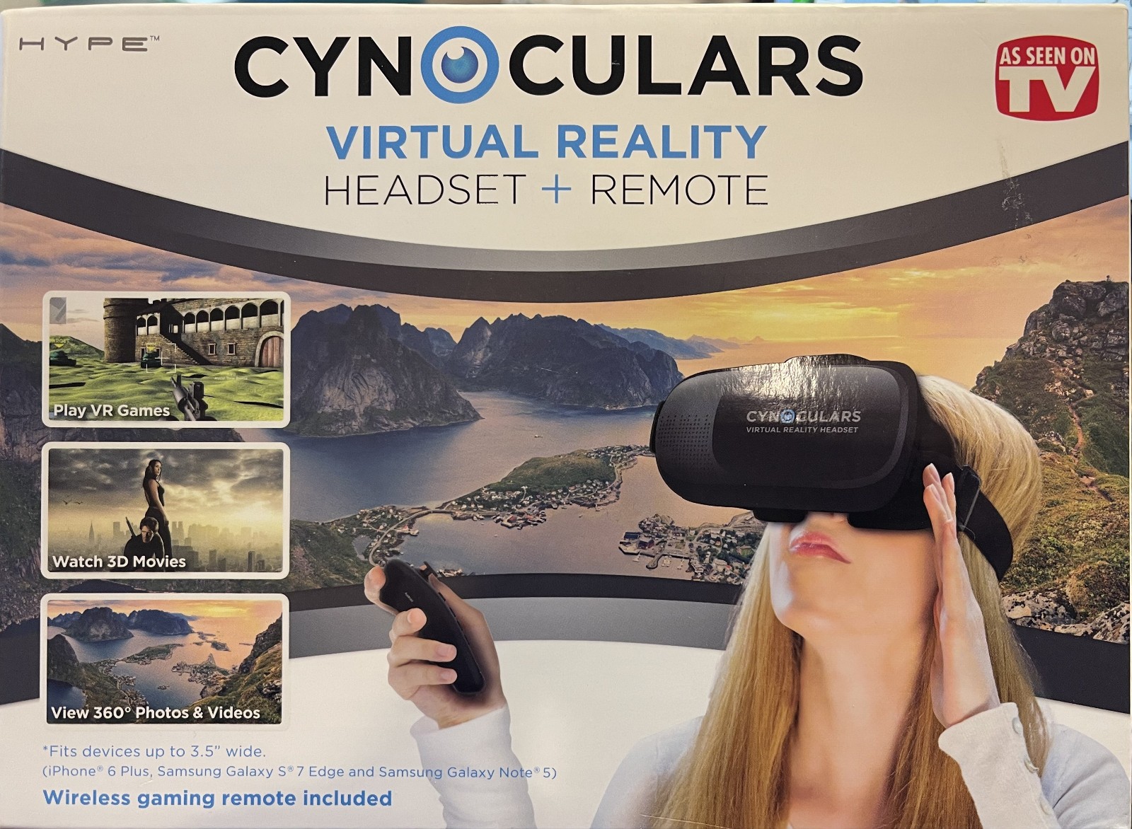 Cynoculars Virtual Reality Headset and Remote 3D Experience Device NEW IN BOX
