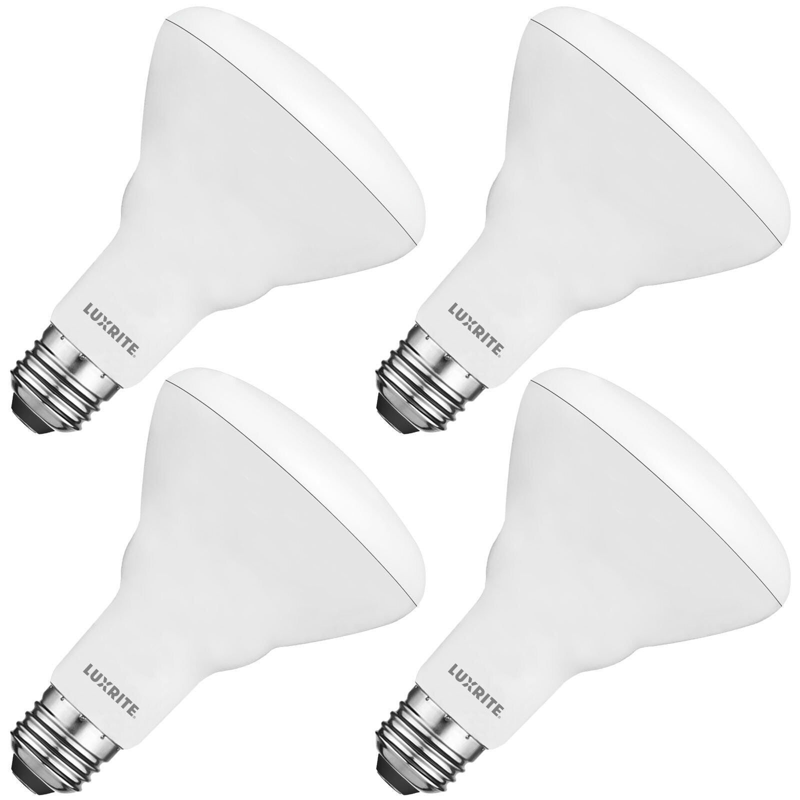 Luxrite BR30 LED Flood Light Bulb 8.5W 6500K 650LM Dimmable Damp Rated 4 Pack