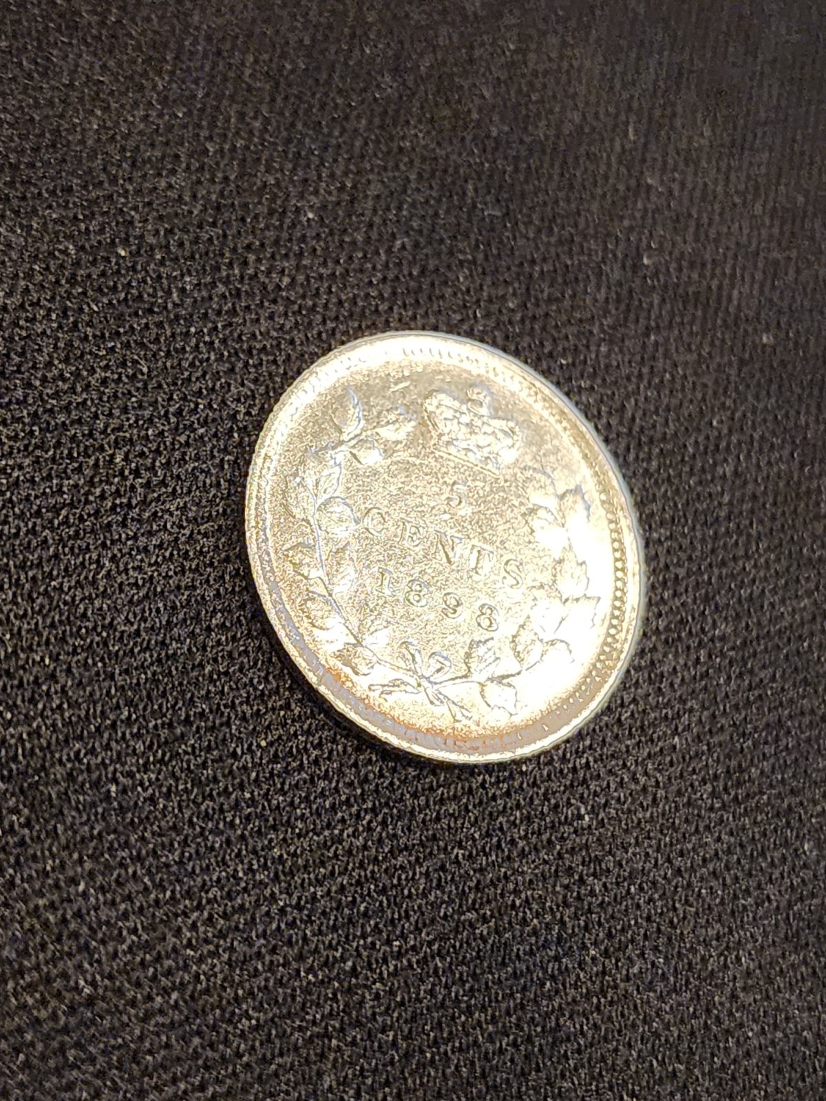 1898 Canada 5 Cents Silver Coin