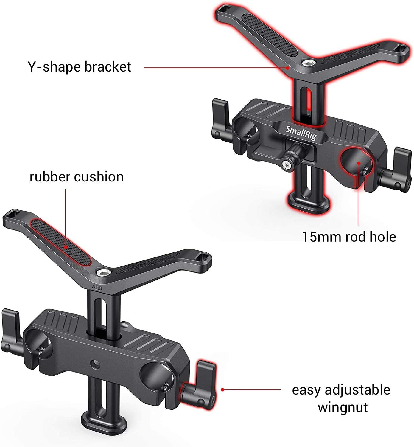 15mm Long Lens Support Bracket for DSLR Camera Shoulder Rig Adjustable BSL2681