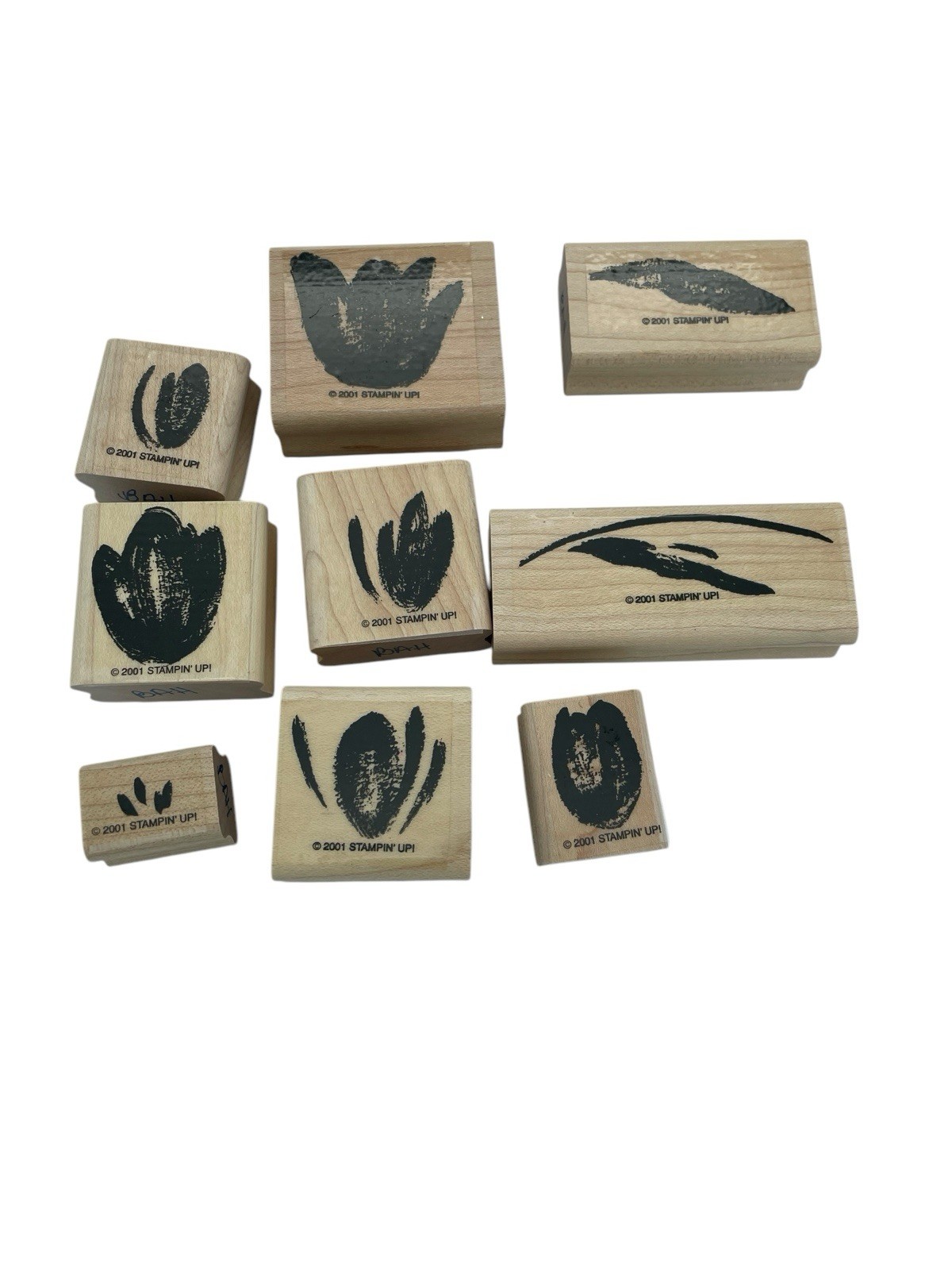 Stampin Up 2001 "Terrific Tulips " Set Of 9 Wooden  /Rubber  Stamp New/Unused