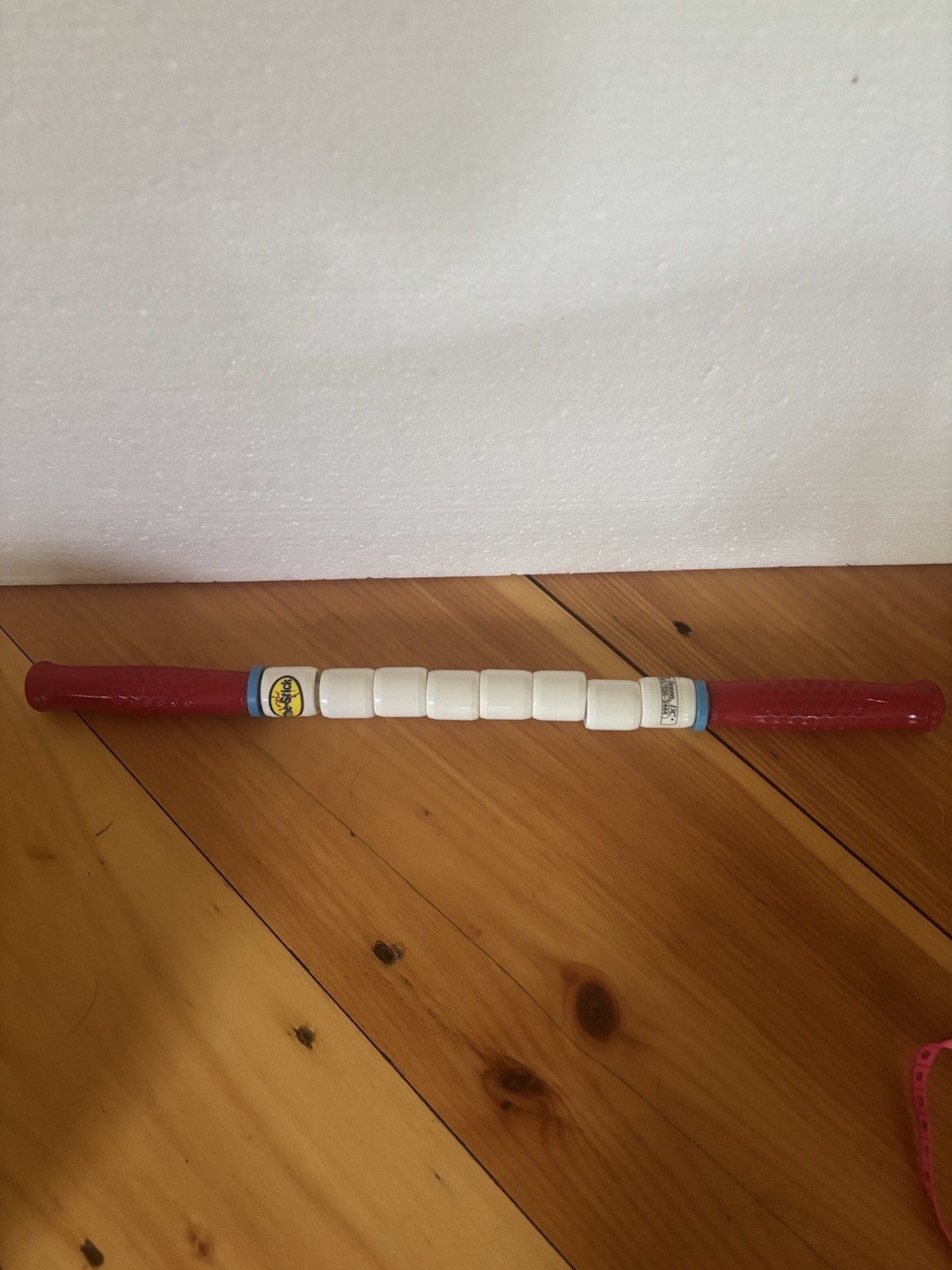 The Stick Travel Stick 18” Muscle Massage Roller Recovery Therapy Tool Red White