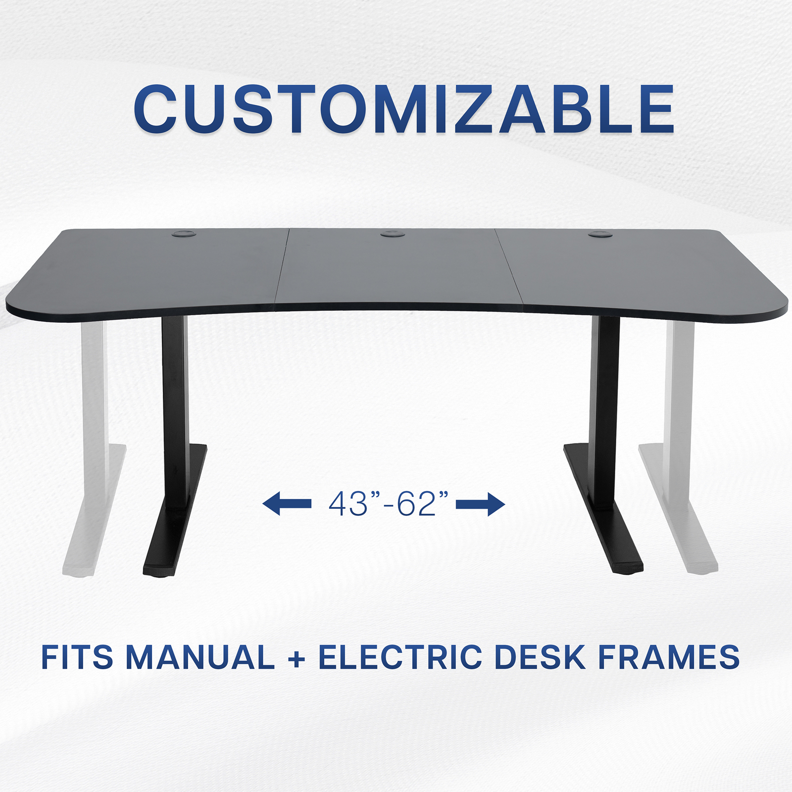VIVO Black 63" x 32" Table Top for Adjustable Standing Desk Frames
