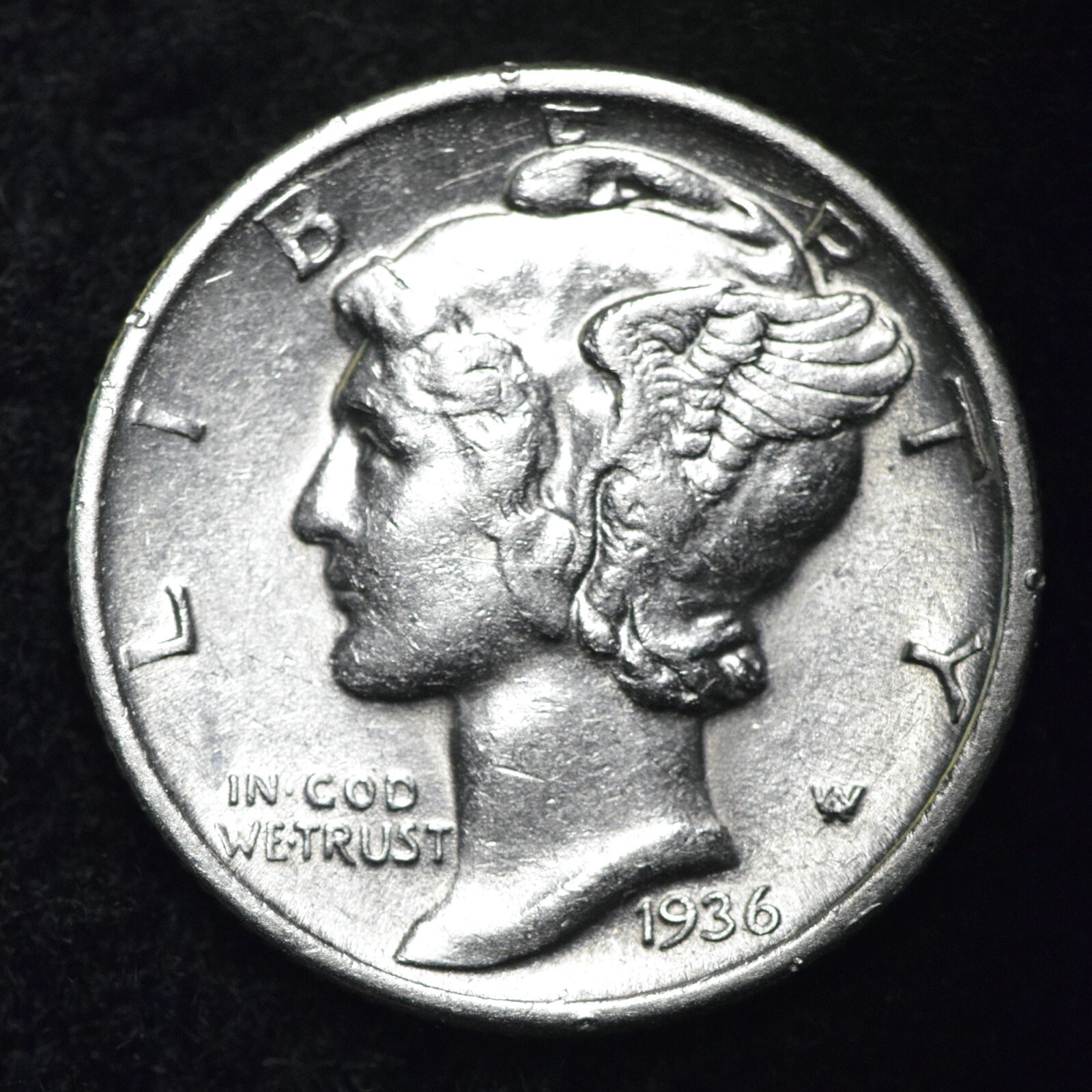 1936 Mercury Silver Dime AU FREE SHIPPING