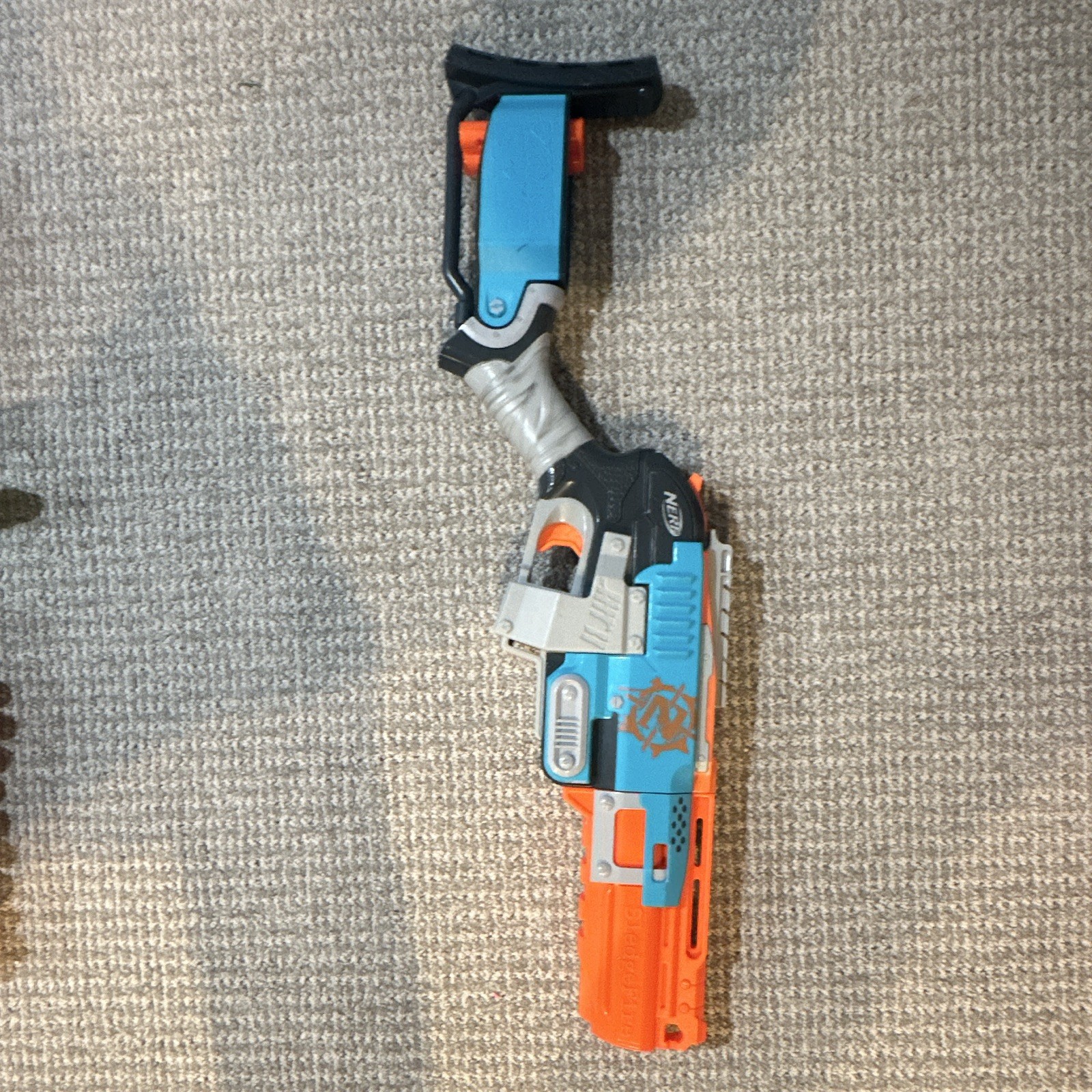NERF Zombie Strike Slingfire Dart Blaster Blue/Orange Stock Attachment (2015)