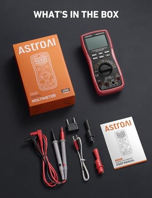 Digital Multimeter, True RMS 6000 Counts Auto-Ranging Volt Black - Multimeter