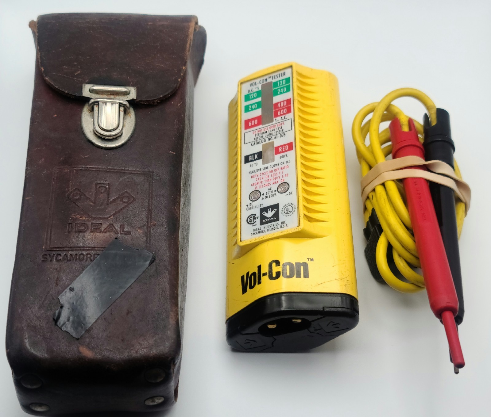 IDEAL VOL-CON 61-076 Tester Voltage Continuity Tester 600vac/vdc & Case - USED