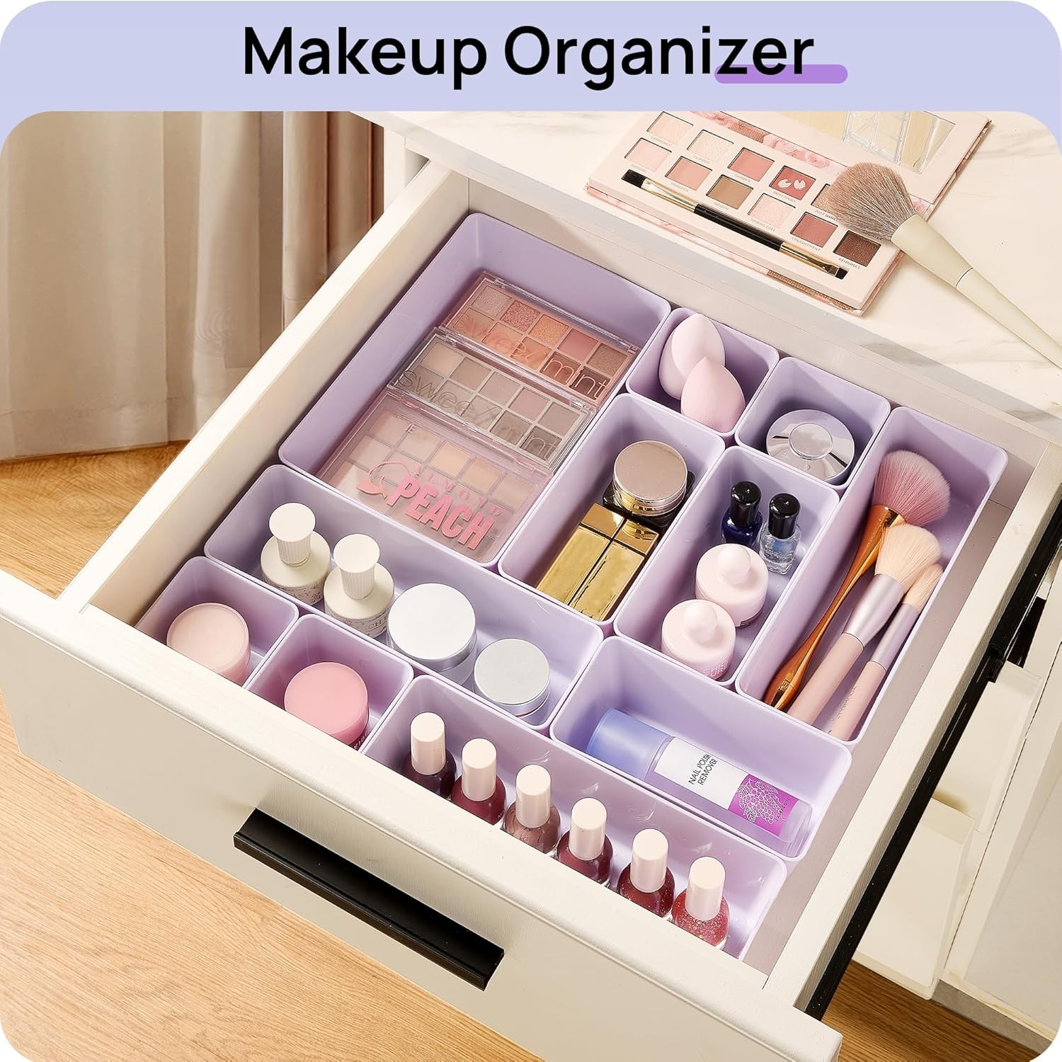 25 PCS Plastic Drawer Organizers Set, 4-Size Versatile Bathroom and Vanity Dr...