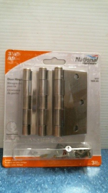 National Hardware 3-1/2" Door Hinge 3 Pack (N830-329)  FS