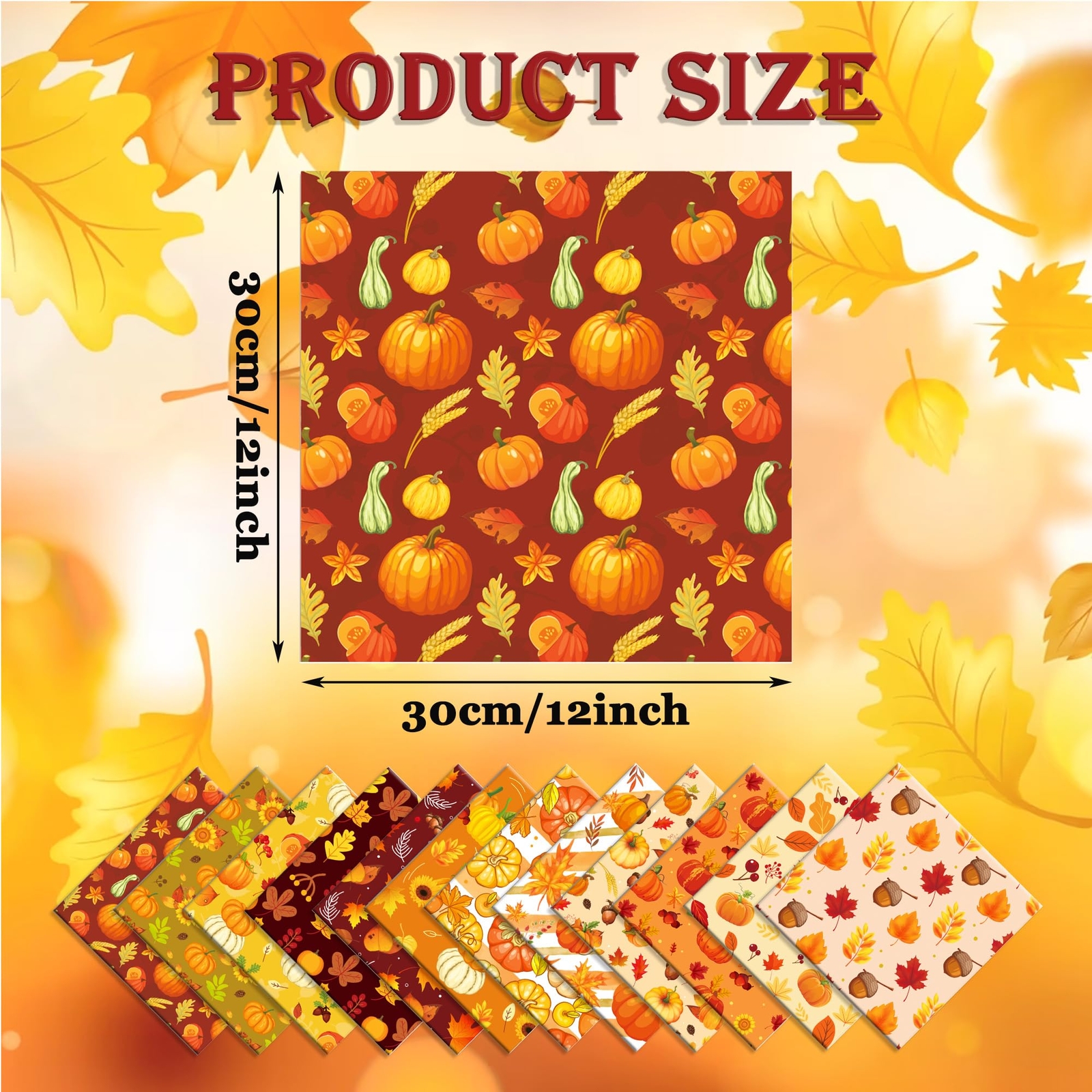 24 Sheet 12x12 Thanksgiving Theme Double-Sided Scrapbook Paper Pad Fall