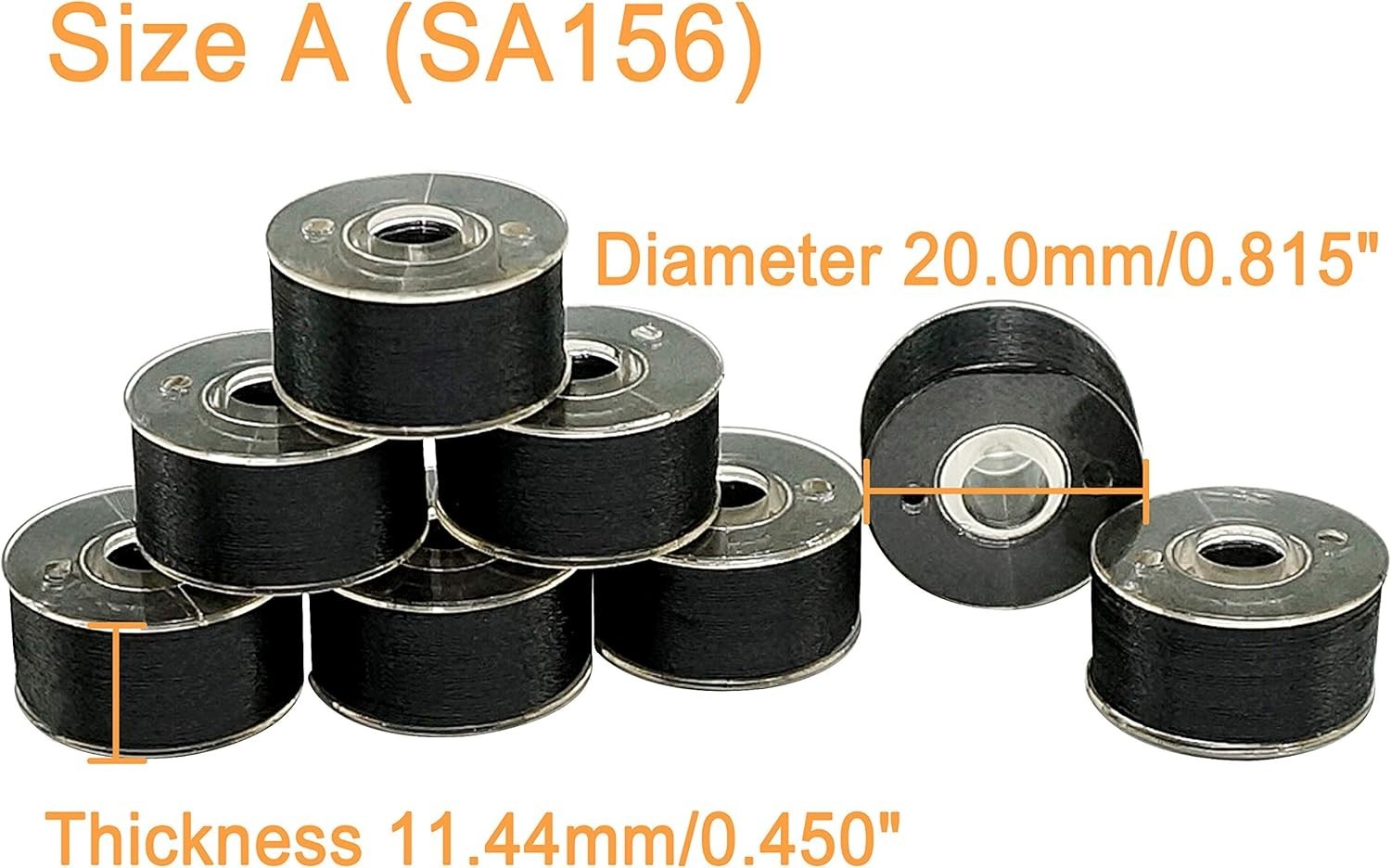 Polyester Embroidery Bobbins in Black 60wt (25 Pack)