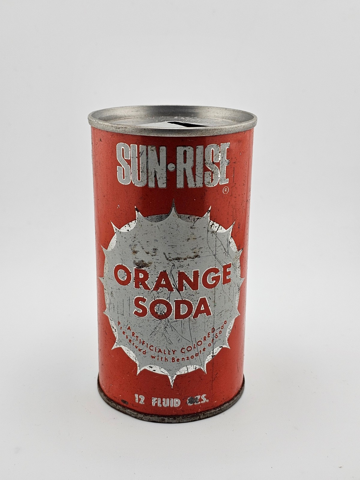 Vintage Steel Pull Tab Sun Rise Orange Soda 12 oz Empty Can