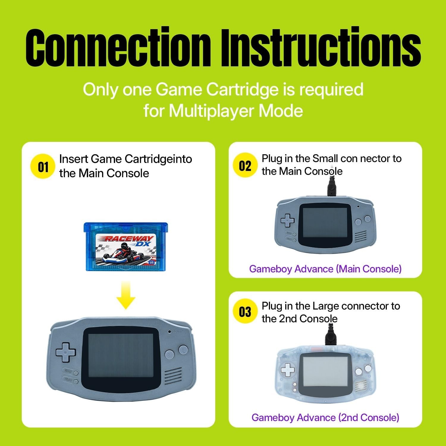 Two Player Link Cable Cord for Nintendo Game Boy Advance