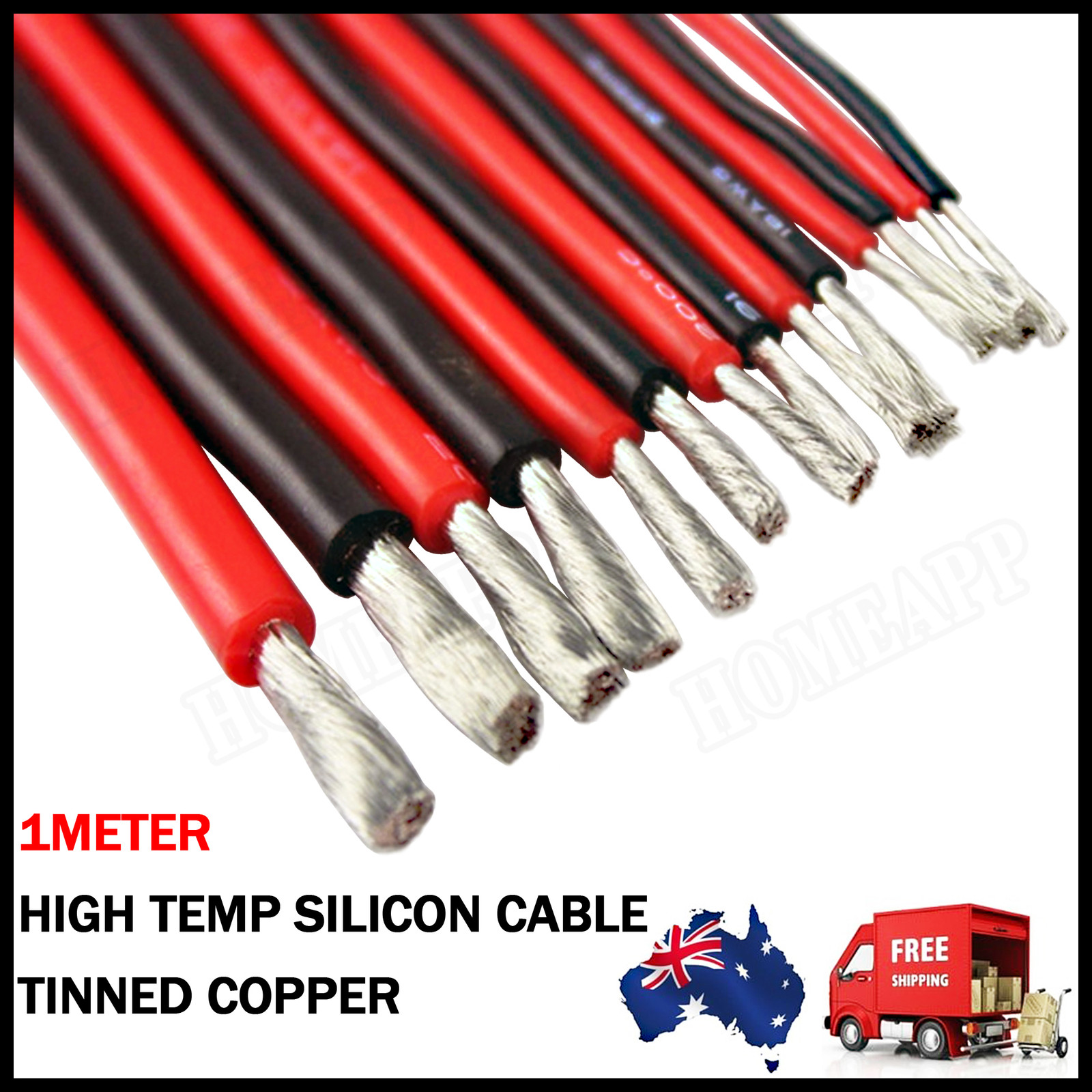 Soft flexible silicon wire high temperature 1M red 1M black  for RC toy Car Boat