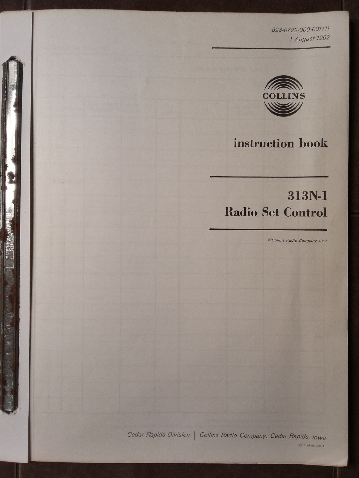Collins 313N-1 Service manual