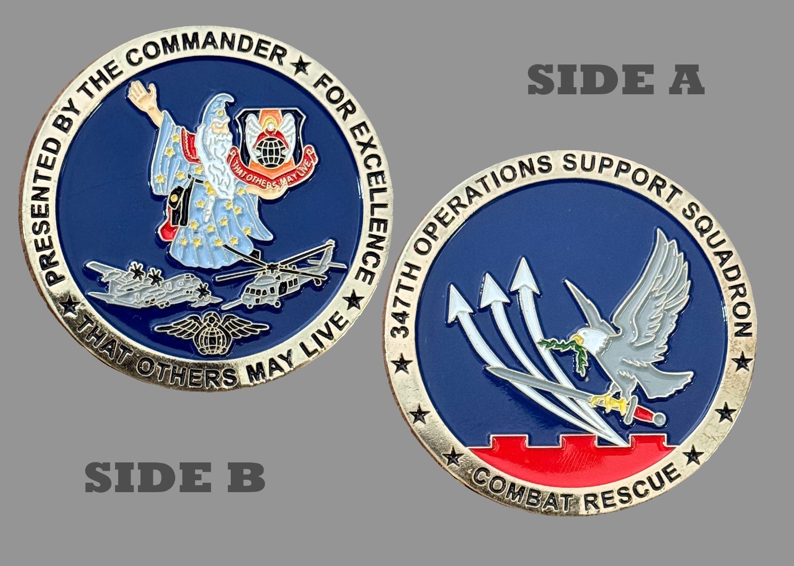 347th Operations Support Combat Rescue Wizard Challenge Coin  M#12