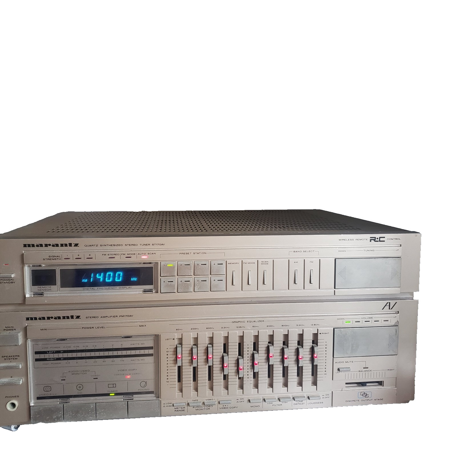 Marantz TA170AV Stereo Receiver Tuner Graphic Equalizer Gold Vintage
