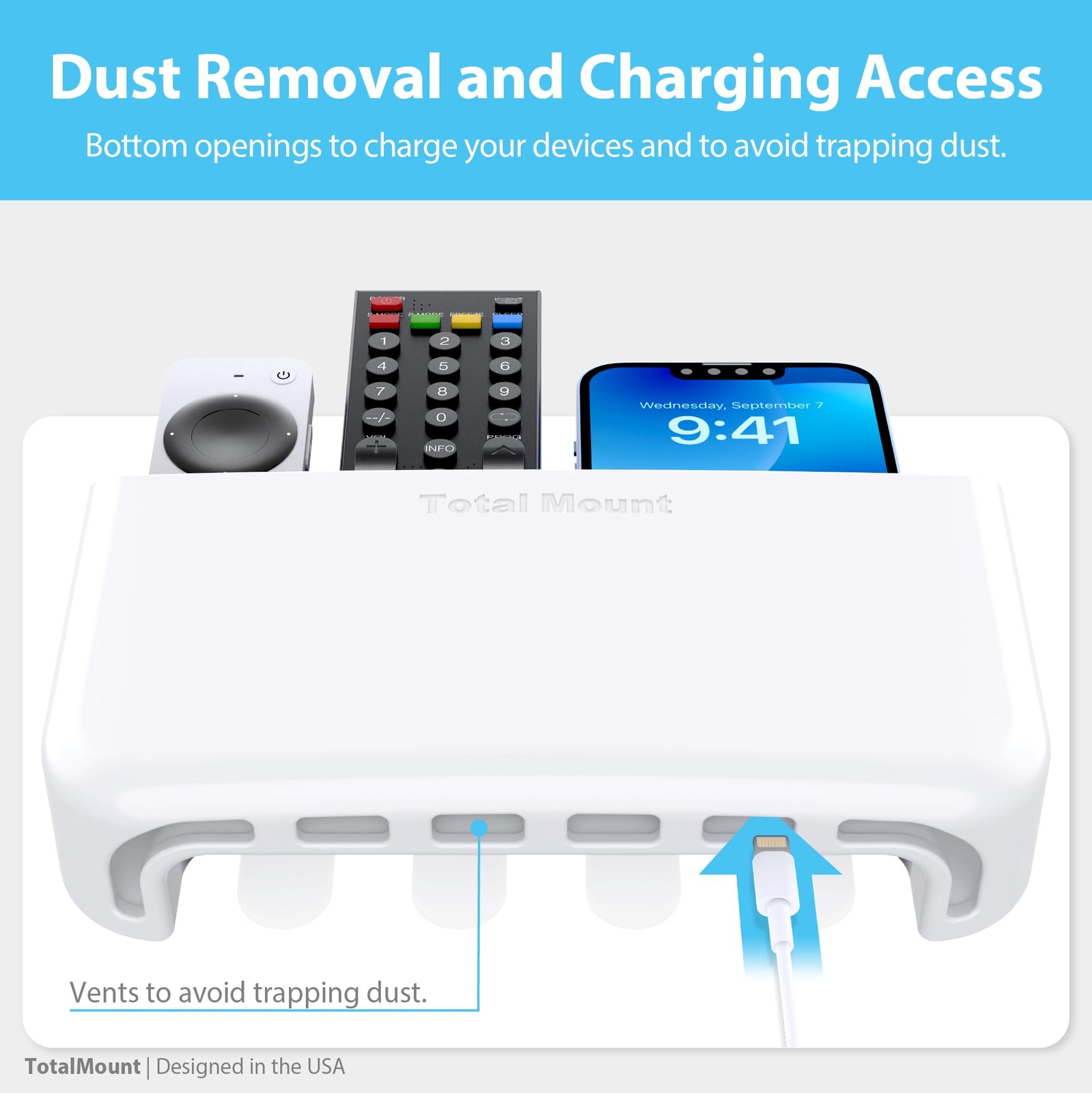 Hole-Free Remote Holder – Eliminates Need to Drill Holes in Your Wall (Premiu...