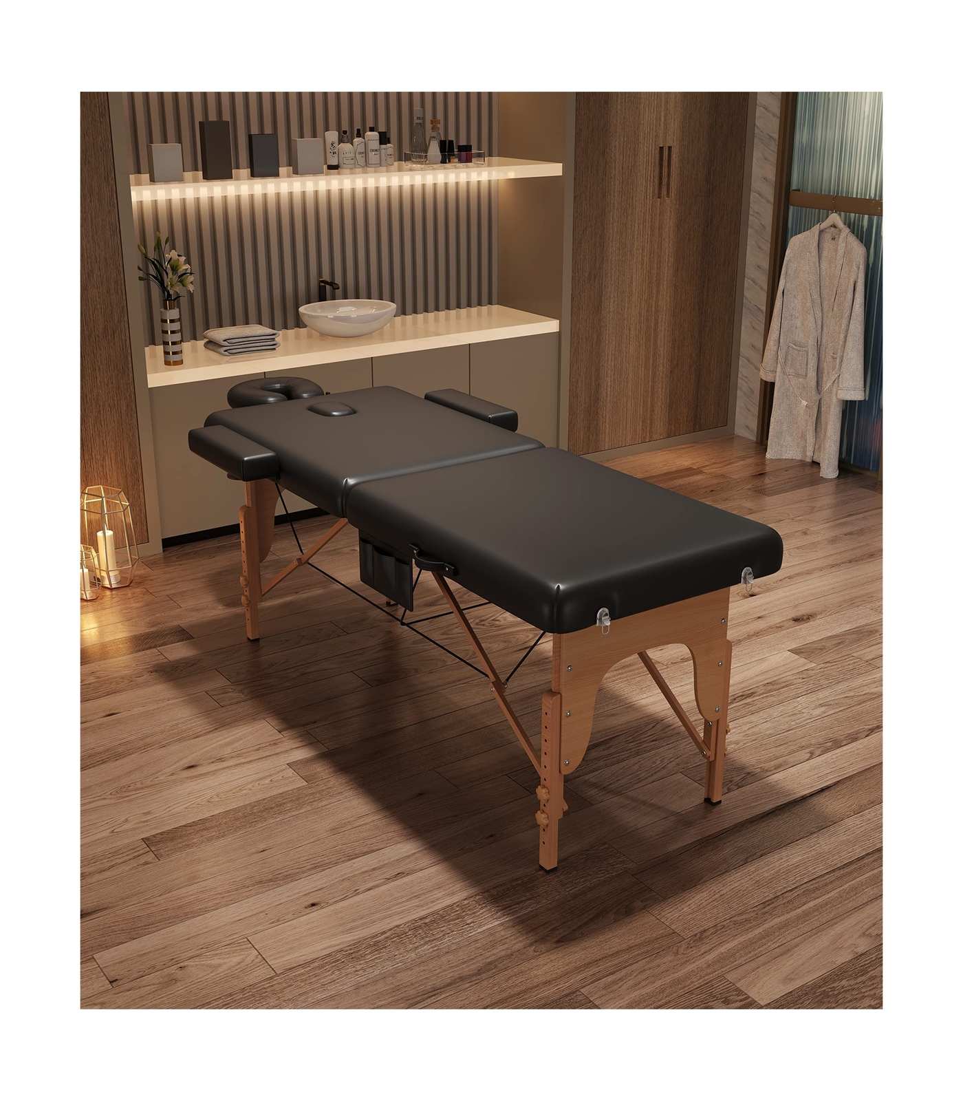 KCC Memory Foam Massage Table Premium Portable Foldable Massage Bed Height Ad...