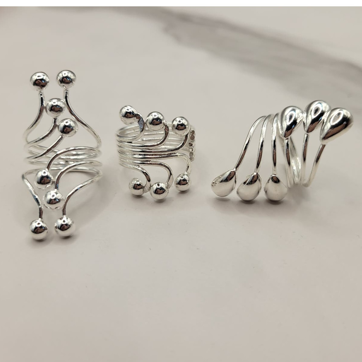 Handcrafted Silver Unique Wrap Ring Size 7.5