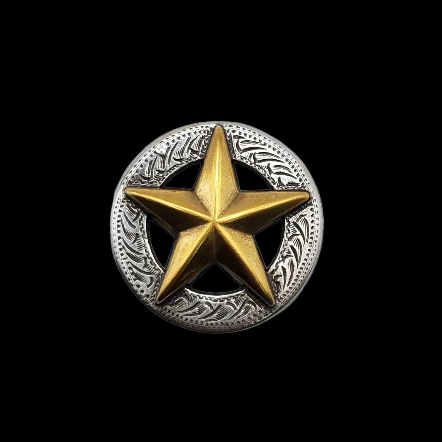 1-1/4" 3-D Bold Star Concho (Screwback)