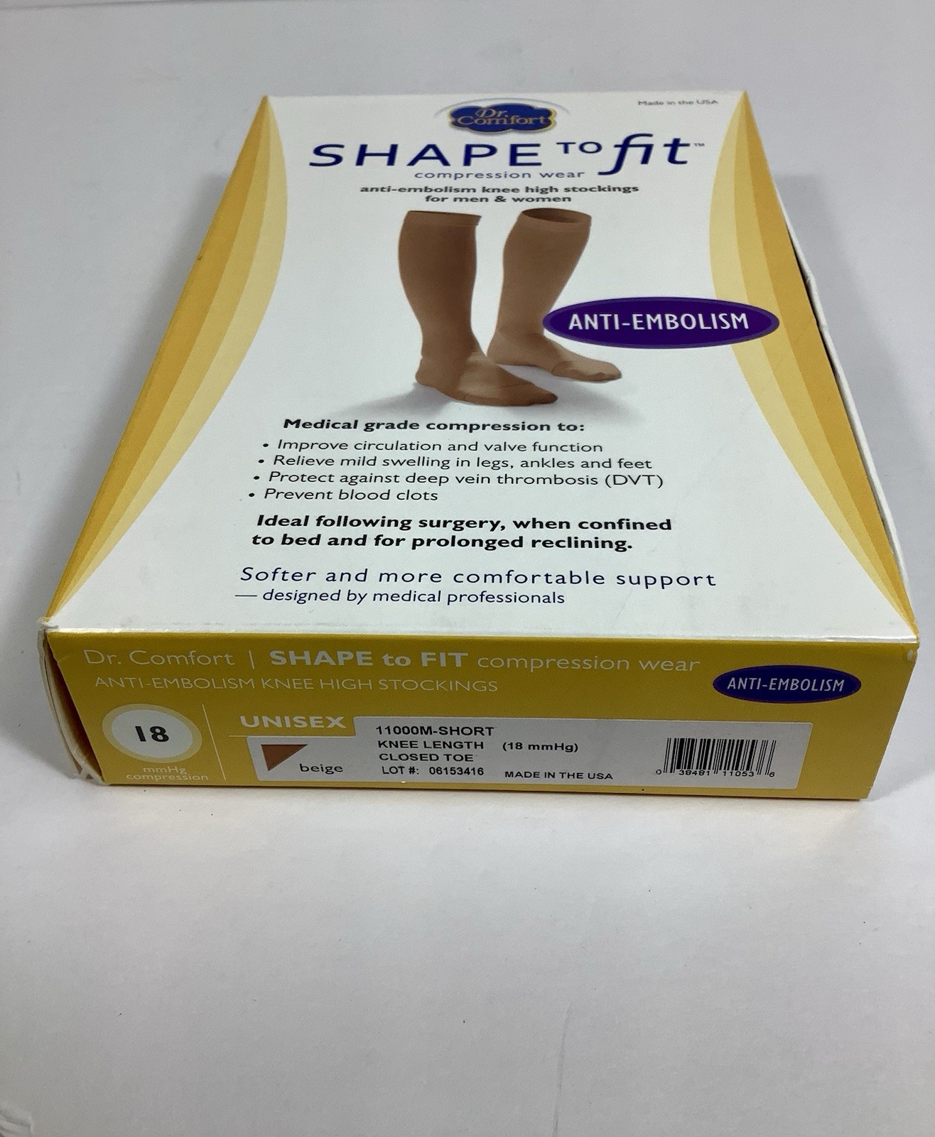 Shape to Fit 18 mmHg KNEE High Compression Stockings UNISEX - MED / SHORT BEIGE