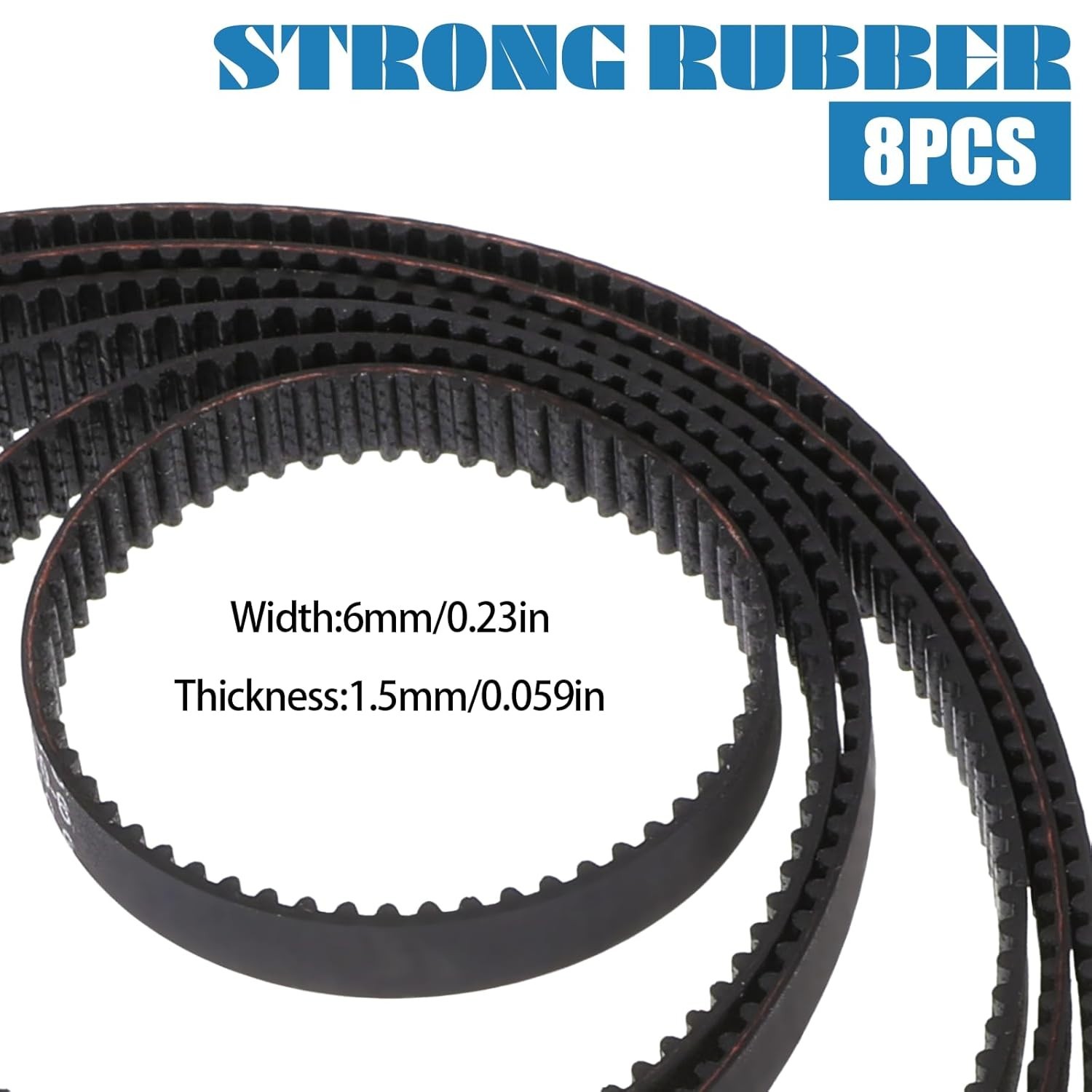 Precision-engineered GT2 Timing Belts Set – 8 Sizes for 3D Printing Excellence