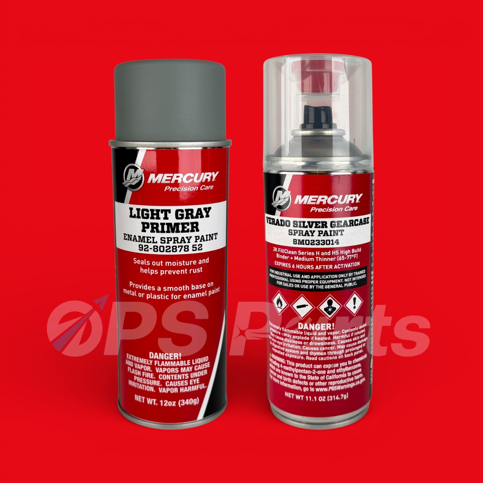 Mercury/QS Verado Silver Spray Paint Set 2pk Part# 80287852 & 8M0233014