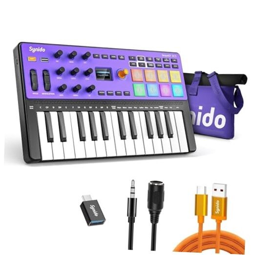 Wireless 25 Keys USB MIDI Keyboard multicolored 25 Keys Wireless Midi Keyboard