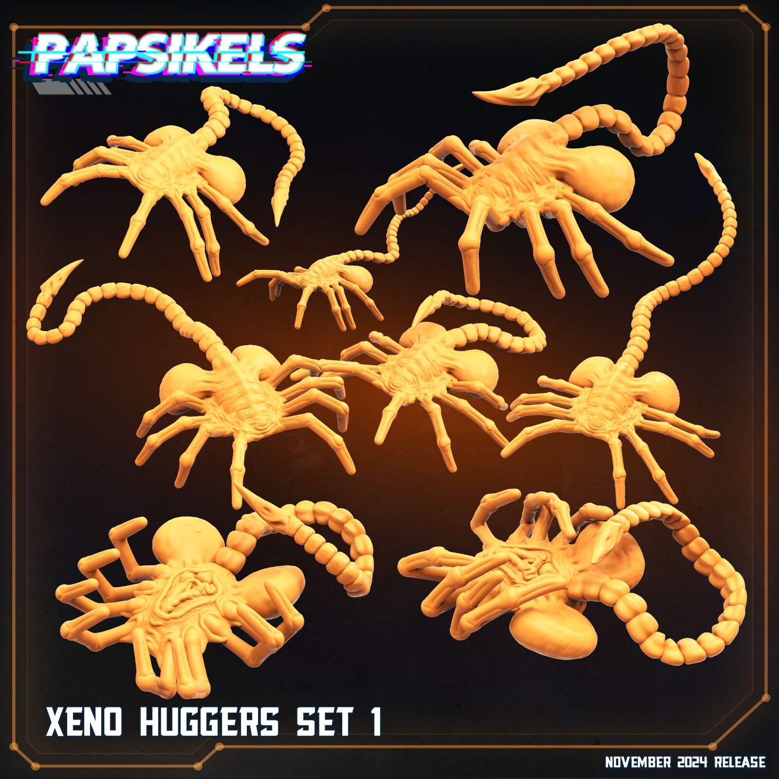 Xeno Huggers Set 1 Papsikels Miniature AvP, Aliens, Xenomorph