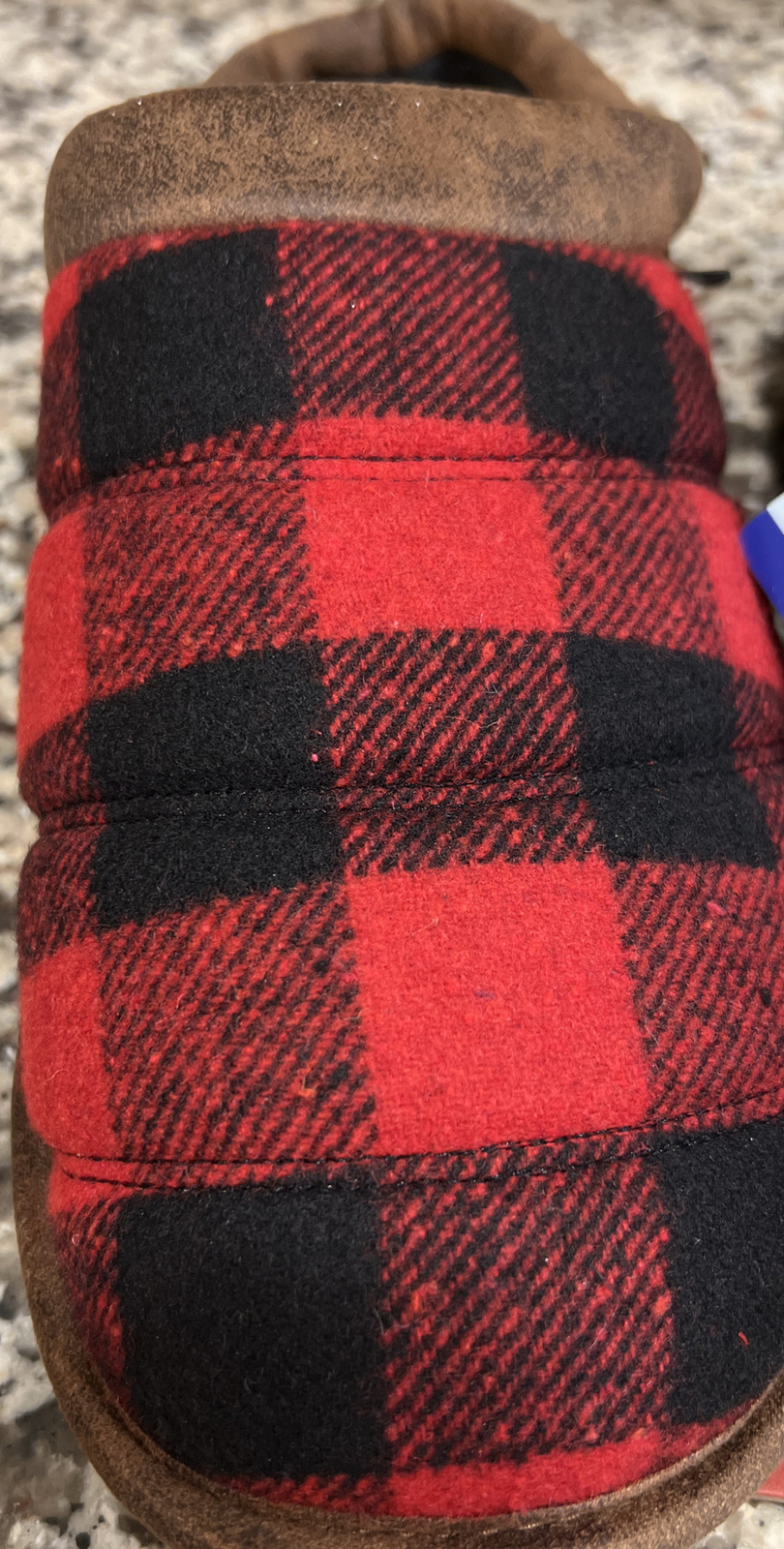 Dearfoams Asher Quilted Clog Slip On Slippers Red Black Buffalo Plaid 9-10 New